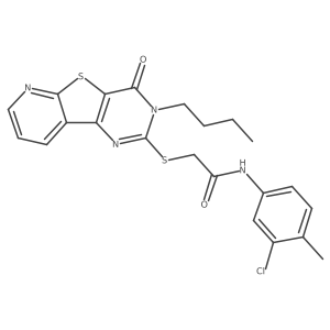 2-((3-butyl-4-oxo-3,4-dihydropyrido[3',2':4,5]thieno[3,2-d]pyrimidin-2-yl)thio)-N-(3-chloro-4-methylphenyl)acetamide Structure