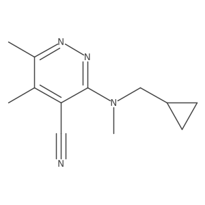 3-((Cyclopropylmethyl)(methyl)amino)-5,6-dimethylpyridazine-4-carbonitrile结构式