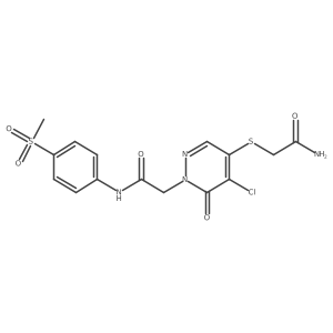 2-(4-((2-amino-2-oxoethyl)thio)-5-chloro-6-oxopyridazin-1(6H)-yl)-N-(4-(methylsulfonyl)phenyl)acetamide Structure