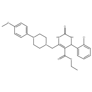 Ethyl 4-(2-chlorophenyl)-6-{[4-(4-methoxyphenyl)piperazin-1-yl]methyl}-2-oxo-1,2,3,4-tetrahydropyrimidine-5-carboxylate结构式