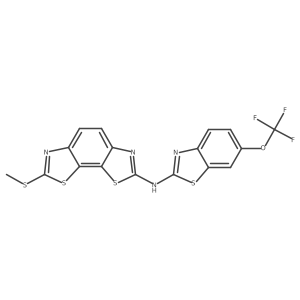 7-(methylthio)-N-(6-(trifluoromethoxy)benzo[d]thiazol-2-yl)benzo[1,2-d:4,3-d']bis(thiazole)-2-amine结构式