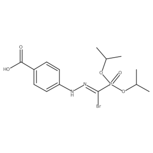 (Z)-4-(2-(Bromo(diisopropoxyphosphoryl)methylene)hydrazinyl)benzoic acid Structure