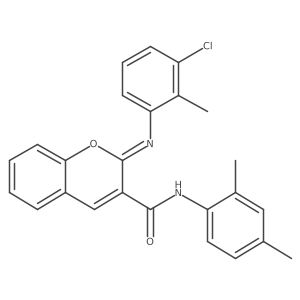 (2Z)-2-[(3-chloro-2-methylphenyl)imino]-N-(2,4-dimethylphenyl)-2H-chromene-3-carboxamide结构式