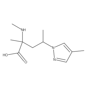 2-Methyl-4-(4-methyl-1h-pyrazol-1-yl)-2-(methylamino)pentanoic acid结构式