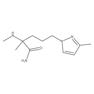 2-methyl-5-(3-methyl-1H-pyrazol-1-yl)-2-(methylamino)pentanamide Structure