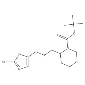 2-(2-Chloro-thiazol-5-ylmethylsulfanylmethyl)-piperidine-1-carboxylic acid tert-butyl ester Structure