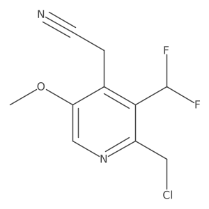 2-(Chloromethyl)-3-(difluoromethyl)-5-methoxypyridine-4-acetonitrile Structure