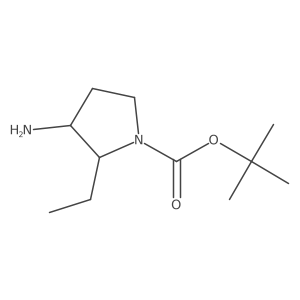 tert-Butyl 3-amino-2-ethylpyrrolidine-1-carboxylate结构式