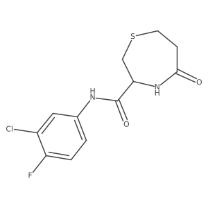 N-(3-chloro-4-fluorophenyl)-5-oxo-1,4-thiazepane-3-carboxamide Structure