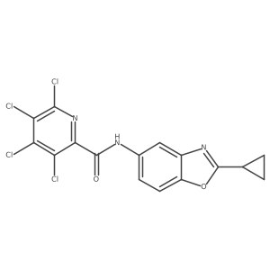 3,4,5,6-tetrachloro-N-(2-cyclopropyl-1,3-benzoxazol-5-yl)pyridine-2-carboxamide结构式