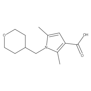 2,5-Dimethyl-1-(oxan-4-ylmethyl)pyrrole-3-carboxylic acid结构式