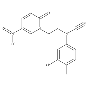 (3-Chloro-4-fluorophenyl)-[2-(5-nitro-2-oxopyridin-1-yl)ethyl]cyanamide结构式