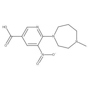 3-Pyridinecarboxylic acid, 6-(hexahydro-4-methyl-1H-1,4-diazepin-1-yl)-5-nitro-结构式