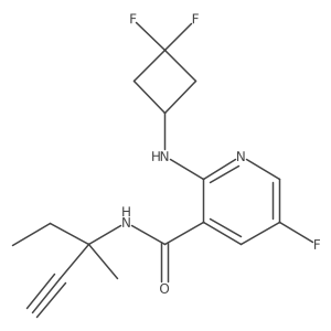 2-(3,3-Difluorocyclobutylamino)-5-fluoro-N-(3-methylpent-1-yn-3-yl)nicotinamide Structure