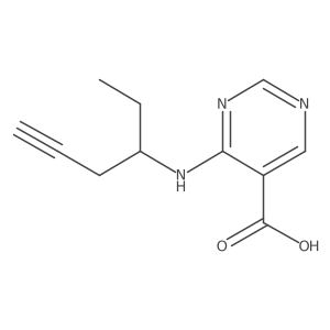 4-[(Hex-5-yn-3-yl)amino]pyrimidine-5-carboxylic acid Structure