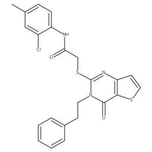 N-(2-chloro-4-methylphenyl)-2-((4-oxo-3-phenethyl-3,4-dihydrothieno[3,2-d]pyrimidin-2-yl)thio)acetamide Structure