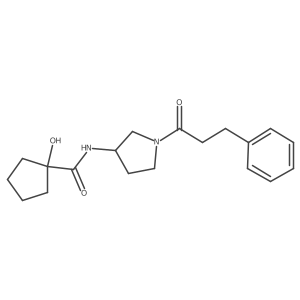 1-hydroxy-N-[1-(3-phenylpropanoyl)pyrrolidin-3-yl]cyclopentane-1-carboxamide结构式