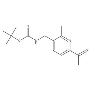 N-[(6-acetyl-2-methyl-3-pyridinyl)methyl]carbamic acid 1,1-dimethylethyl ester结构式