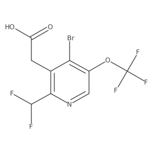 2-(4-Bromo-2-(difluoromethyl)-5-(trifluoromethoxy)pyridin-3-yl)acetic acid Structure