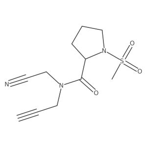 N-(cyanomethyl)-1-methanesulfonyl-N-(prop-2-yn-1-yl)pyrrolidine-2-carboxamide结构式