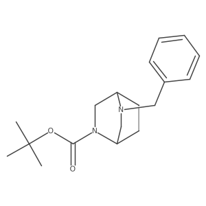 Tert-butyl 5-benzyl-2,5-diazabicyclo[2.2.2]octane-2-carboxylate结构式