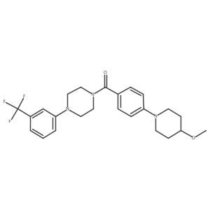 (4-(4-Methoxypiperidin-1-yl)phenyl)(4-(3-(trifluoromethyl)phenyl)piperazin-1-yl)methanone结构式