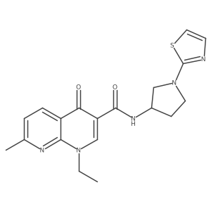 1-ethyl-7-methyl-4-oxo-N-(1-(thiazol-2-yl)pyrrolidin-3-yl)-1,4-dihydro-1,8-naphthyridine-3-carboxamide结构式