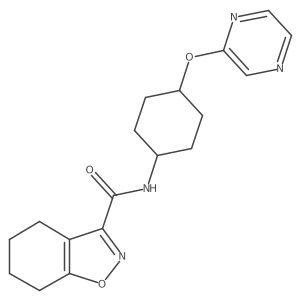 N-((1r,4r)-4-(pyrazin-2-yloxy)cyclohexyl)-4,5,6,7-tetrahydrobenzo[d]isoxazole-3-carboxamide结构式