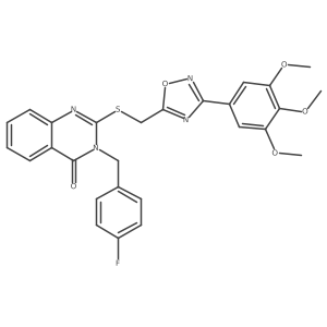 3-(4-fluorobenzyl)-2-(((3-(3,4,5-trimethoxyphenyl)-1,2,4-oxadiazol-5-yl)methyl)thio)quinazolin-4(3H)-one Structure