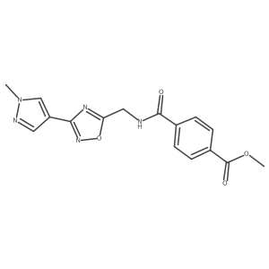 methyl 4-(((3-(1-methyl-1H-pyrazol-4-yl)-1,2,4-oxadiazol-5-yl)methyl)carbamoyl)benzoate Structure