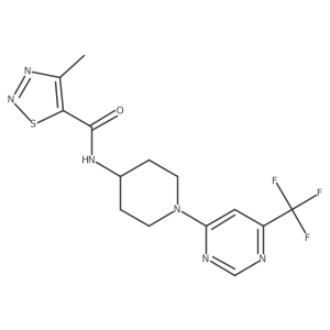 4-methyl-N-(1-(6-(trifluoromethyl)pyrimidin-4-yl)piperidin-4-yl)-1,2,3-thiadiazole-5-carboxamide Structure
