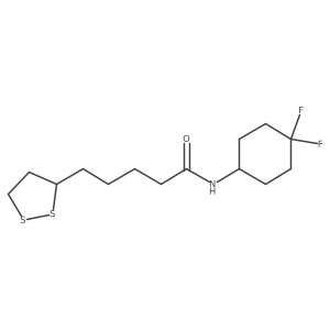 N-(4,4-difluorocyclohexyl)-5-(1,2-dithiolan-3-yl)pentanamide结构式