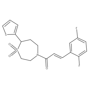 (E)-3-(2,5-difluorophenyl)-1-(1,1-dioxido-7-(thiophen-2-yl)-1,4-thiazepan-4-yl)prop-2-en-1-one Structure