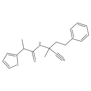 N-(1-cyano-1-methyl-3-phenylpropyl)-2-(thiophen-2-yl)propanamide Structure