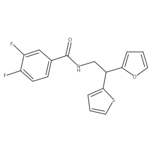 3,4-difluoro-N-[2-(furan-2-yl)-2-(thiophen-2-yl)ethyl]benzamide Structure