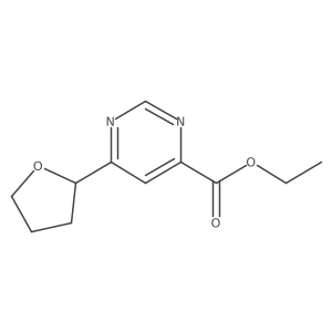 Ethyl 6-(oxolan-2-yl)pyrimidine-4-carboxylate Structure