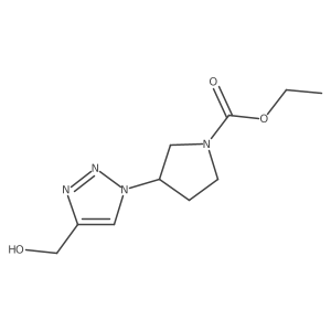 ethyl 3-(4-(hydroxymethyl)-1H-1,2,3-triazol-1-yl)pyrrolidine-1-carboxylate结构式