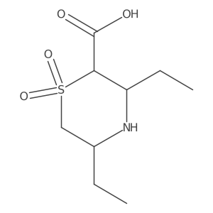 3,5-Diethyl-1,1-dioxo-1lambda6-thiomorpholine-2-carboxylic acid Structure