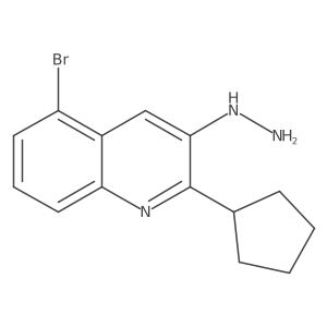 5-Bromo-2-cyclopentyl-3-hydrazinylquinoline结构式