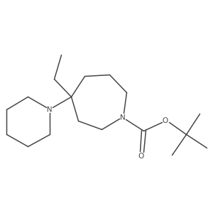 Tert-butyl 4-ethyl-4-(piperidin-1-yl)azepane-1-carboxylate Structure