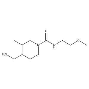 4-(aminomethyl)-N-(2-methoxyethyl)-3-methylpiperidine-1-carboxamide结构式