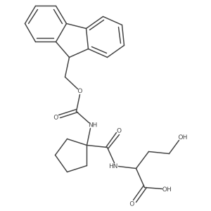 (2R)-2-{[1-({[(9H-fluoren-9-yl)methoxy]carbonyl}amino)cyclopentyl]formamido}-4-hydroxybutanoic acid结构式