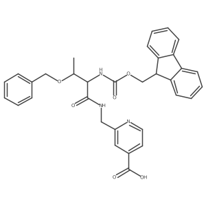 2-{[(2R,3S)-3-(benzyloxy)-2-({[(9H-fluoren-9-yl)methoxy]carbonyl}amino)butanamido]methyl}pyridine-4-carboxylic acid结构式