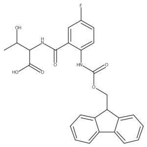 (2S,3R)-2-{[2-({[(9H-fluoren-9-yl)methoxy]carbonyl}amino)-5-fluorophenyl]formamido}-3-hydroxybutanoic acid结构式