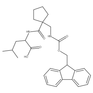 (2R)-2-({1-[({[(9H-fluoren-9-yl)methoxy]carbonyl}amino)methyl]cyclopentyl}formamido)-4-methylpentanoic acid Structure