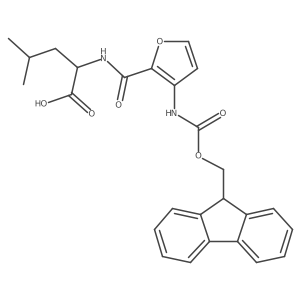 (2S)-2-{[3-({[(9H-fluoren-9-yl)methoxy]carbonyl}amino)furan-2-yl]formamido}-4-methylpentanoic acid结构式
