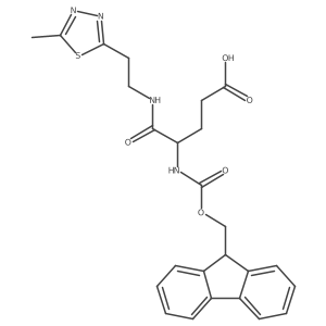 4-({[(9H-fluoren-9-yl)methoxy]carbonyl}amino)-4-{[2-(5-methyl-1,3,4-thiadiazol-2-yl)ethyl]carbamoyl}butanoic acid结构式