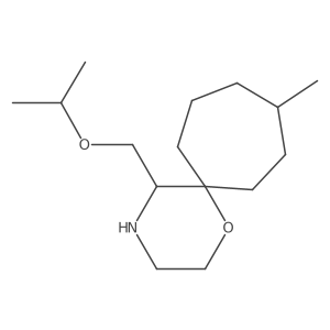 9-Methyl-5-[(propan-2-yloxy)methyl]-1-oxa-4-azaspiro[5.6]dodecane结构式