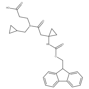 3-[N-(cyclopropylmethyl)-2-[1-({[(9H-fluoren-9-yl)methoxy]carbonyl}amino)cyclopropyl]acetamido]propanoic acid Structure