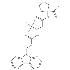 1-[3-({[(9H-fluoren-9-yl)methoxy]carbonyl}amino)-4,4,4-trifluorobutanamido]cyclopentane-1-carboxylic acid结构式